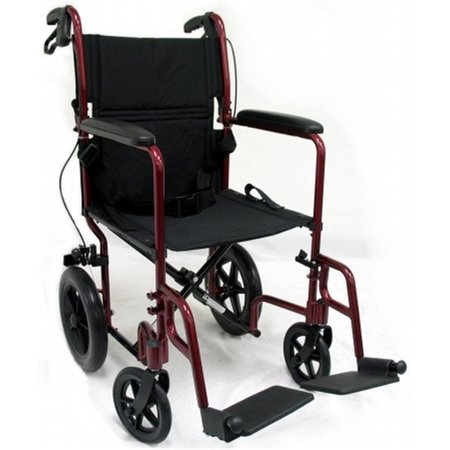 KARMAN HEALTHCARE Karman Healthcare LT-1000HB-BD Transport Wheelchair-Burgundy LT-1000HB-BD